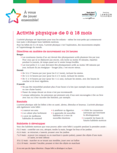 Recommandations d'ctivité physique pour les nourrissons