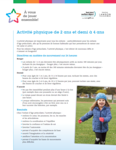 Recommandations d'activité physique pour les enfants d'âge préscolaire